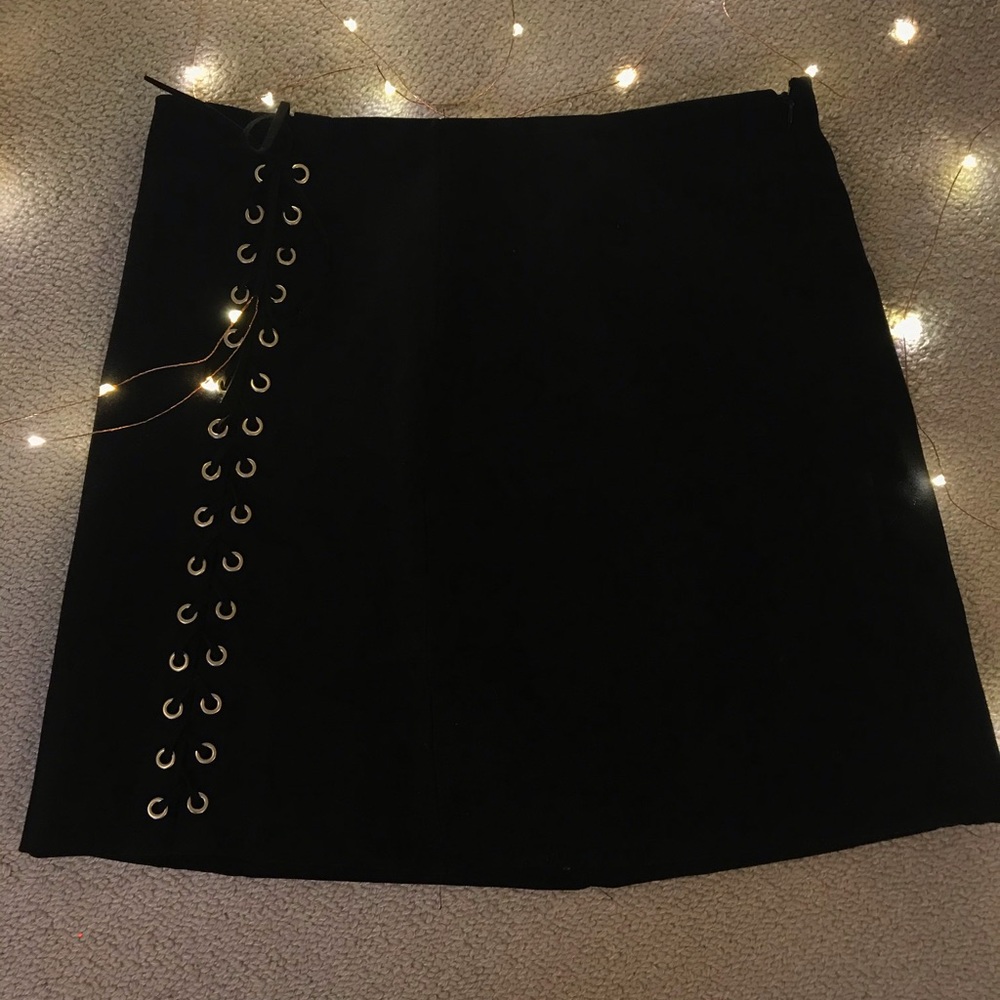 Shein black skirt with silver eyelets